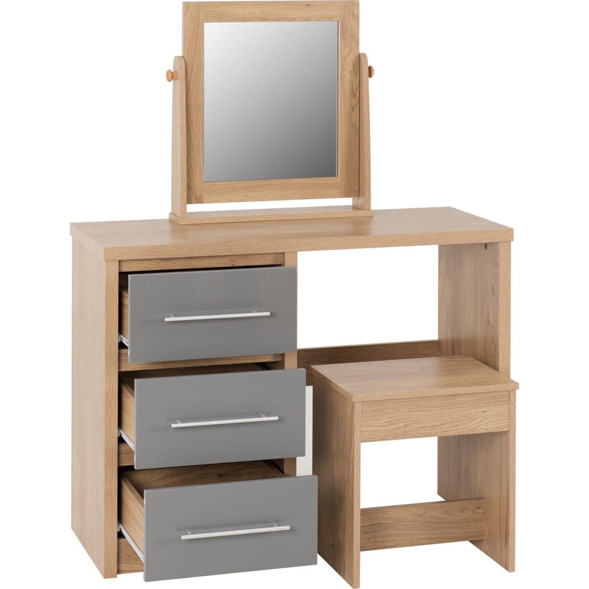 Seville Dressing Table Set - Grey Gloss/Light...