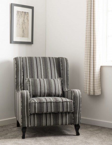 Sherborne Fireside Armchair - Grey Stripe