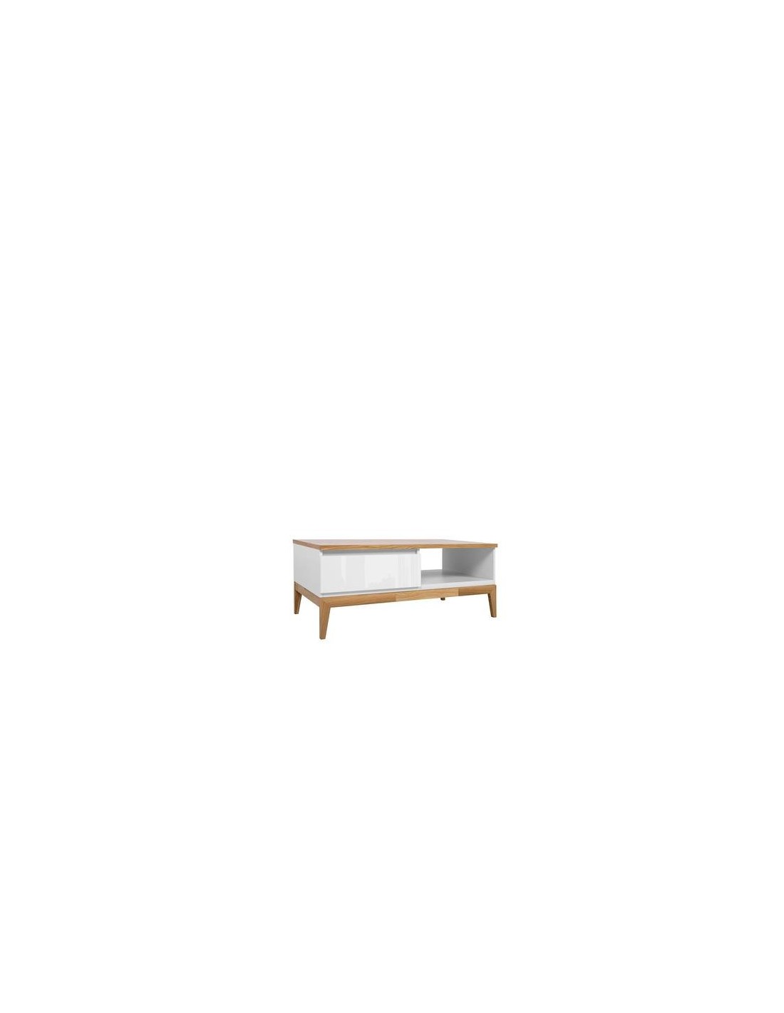 Kioto Coffee Table White White Gloss Natural Oak