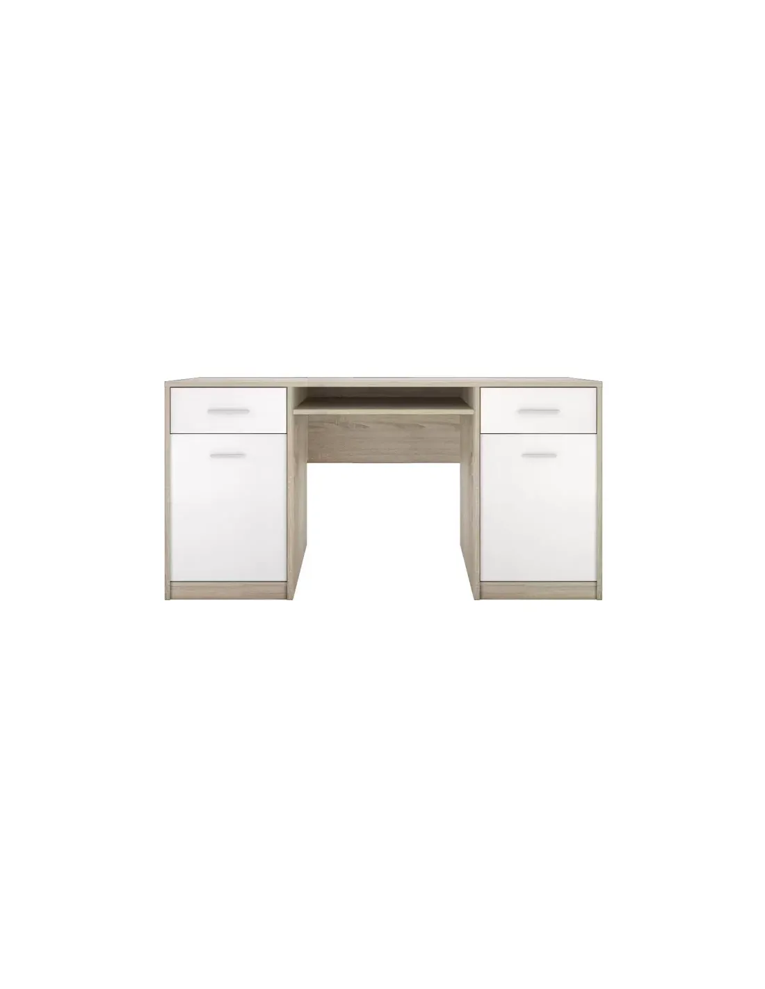 Devon 2 Door 2 Drawer Desk Sonoma Oak/White