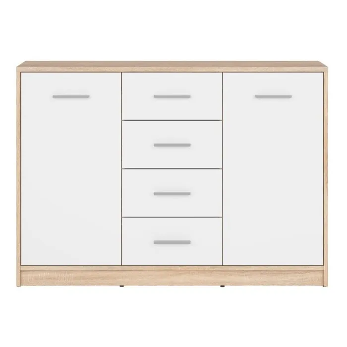 Devon 2 Door 4 Drawer Chest - Sonoma Oak/White