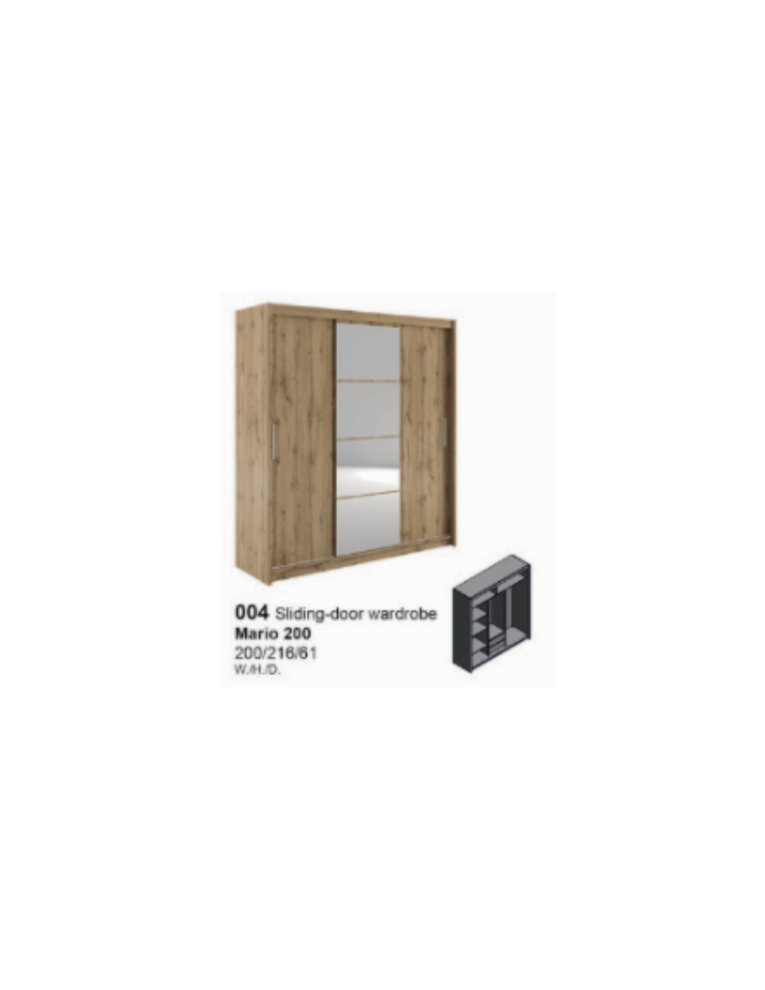 Berkshire 200cm Sliding Door Wardrobe White
