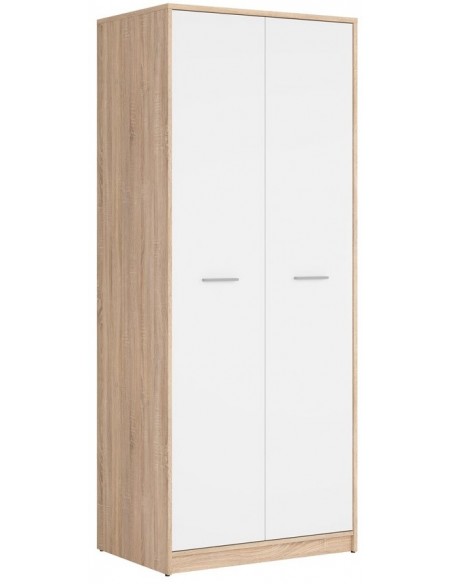 Devon 2 Door Combined Wardrobe - Sonoma Oak/White