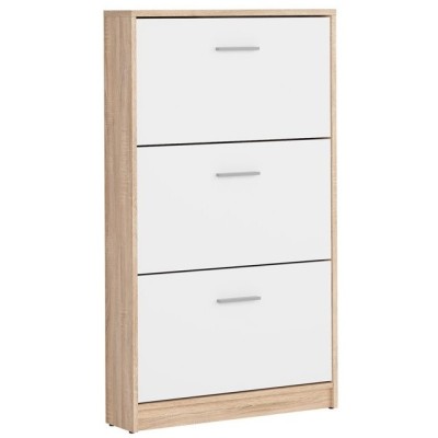 Devon 3 Drawer Shoe Cabinet - Sonoma Oak/White