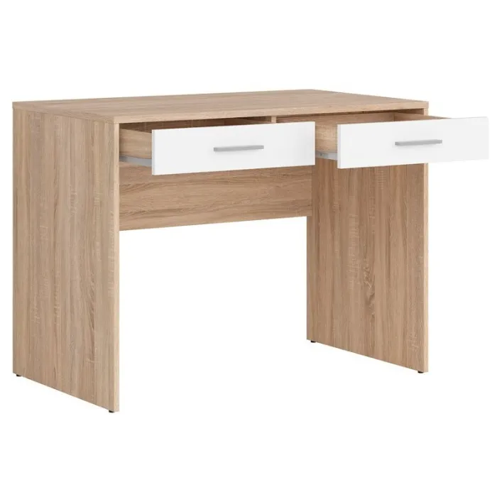 Devon 2 Drawer Desk - Sonoma Oak/White