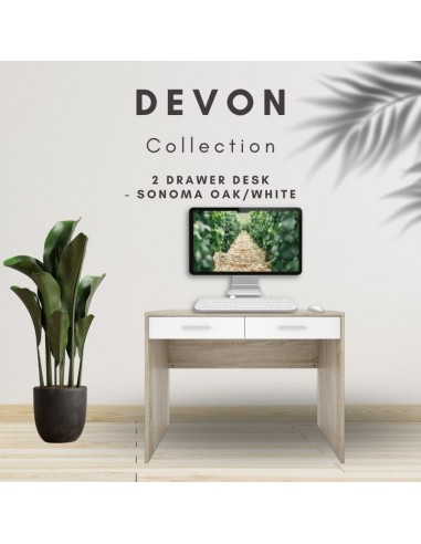 Devon Desk - Sonoma Oak/White