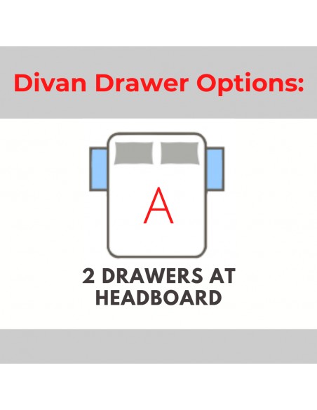 Divan Drawer Option A - 2 Drawers at Headboard