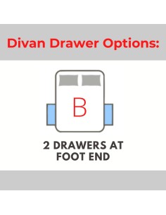 Divan Drawer Option B - 2 Drawers at Foot End