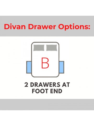 Divan Drawer Option B - 2 Drawers at Foot End