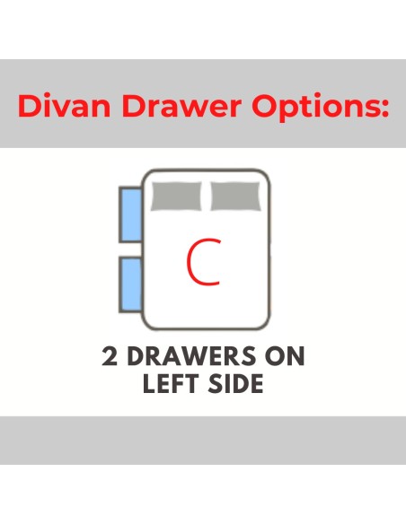 Divan Drawer Option C - 2 Left Side Drawers