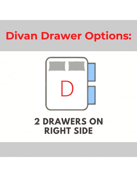 Divan Drawer Option D - 2 Right Side Drawers