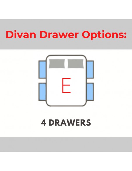 Divan Drawer Option E - 4 Drawers