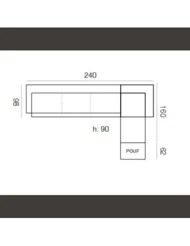 Dorothy Chaise with Pouffe - Dark Grey